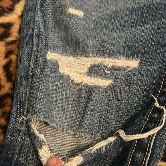 True Religion Billy Blue Factory Distressed Ripped Jeans Festival Rodeo Western - Picture 8 of 15